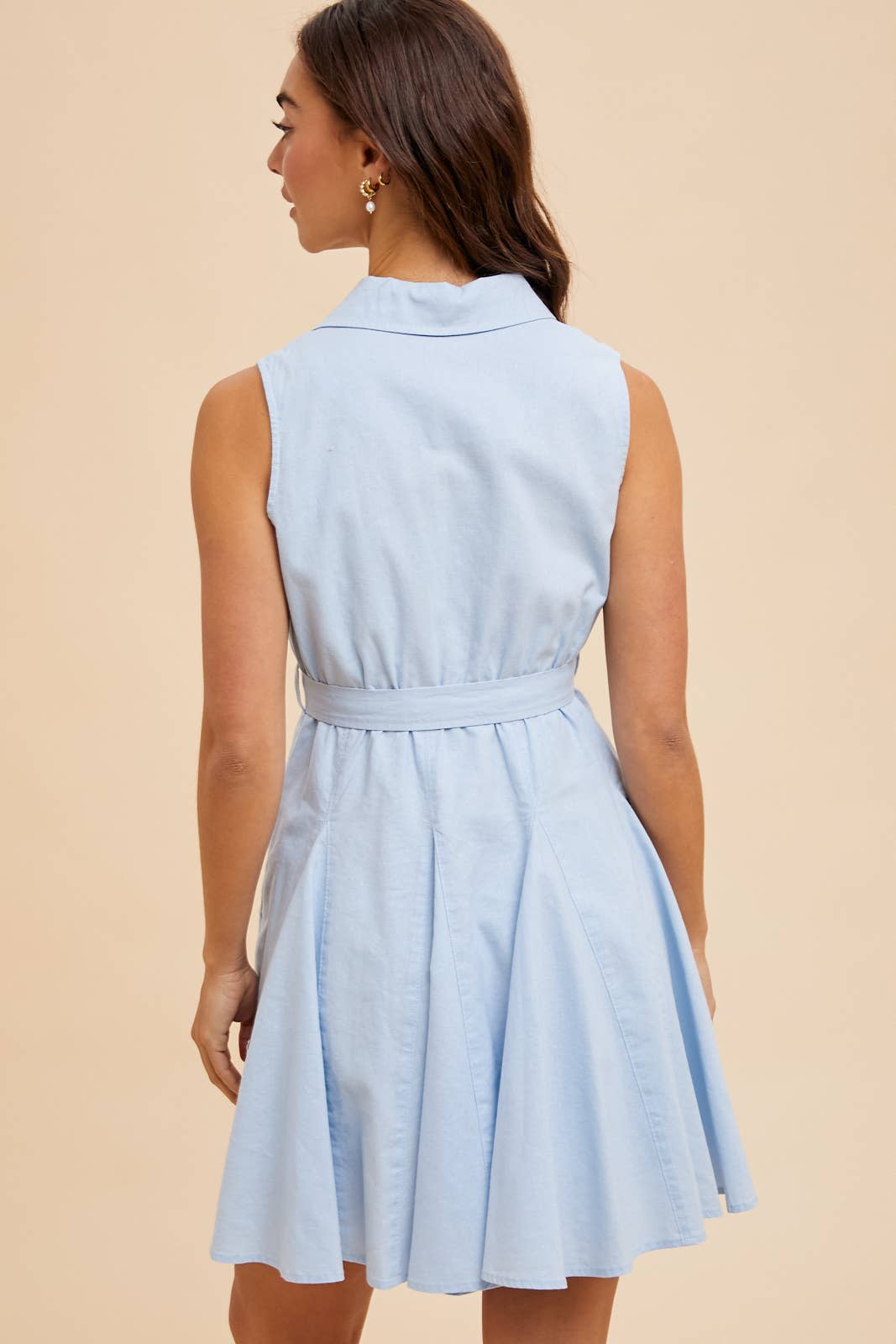 SLEEVELESS LAPEL MINI DRESS