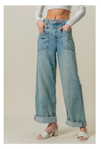 Vintage Washed Denim Pants