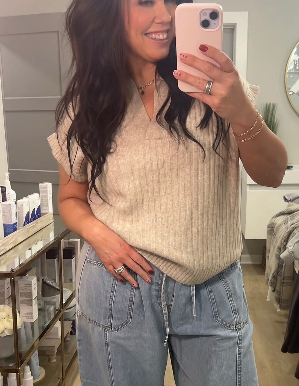 Butter soft collar short sleeve top