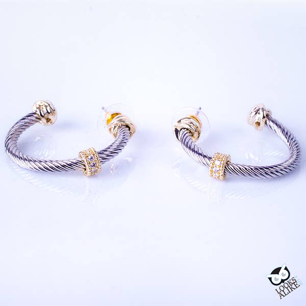 Cable Station Hoop Earrings