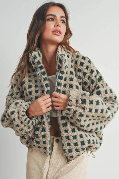 Fuzzy Sherpa Jacket (green)