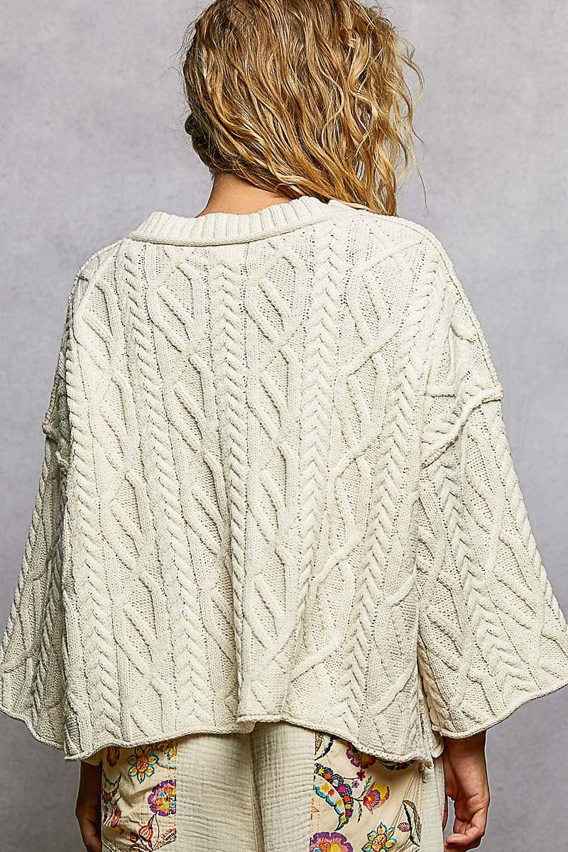 Preorder Cozy Cable Knit Cropped Pullover Sweater