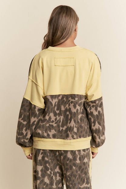 Leopard & Butter yellow  Sweater Top