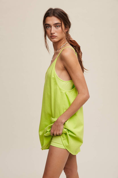Relaxed Tank Dress with Built-In Romper Lining