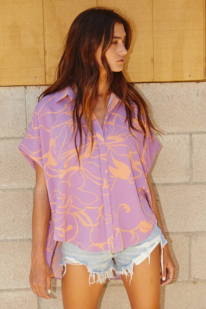 Dolman Sleeve Oversized Shirt (Lavender)