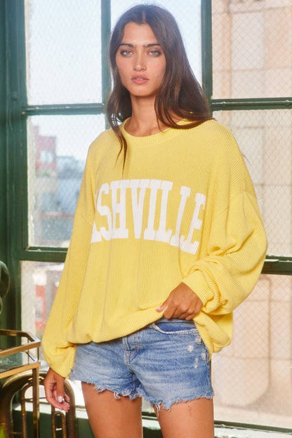 'NASHIVILLE' Oversize Graphic Sweatshirt