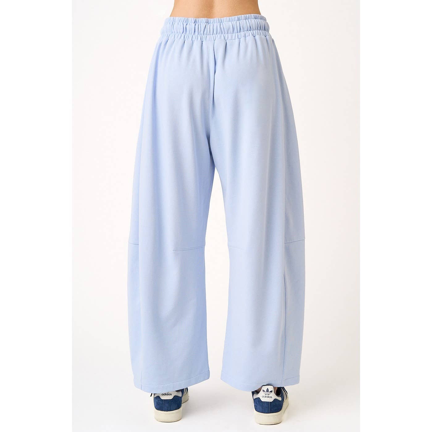 Cecilia COTTON FRENCH TERRY PULL-ON BARREL LEG PANTS