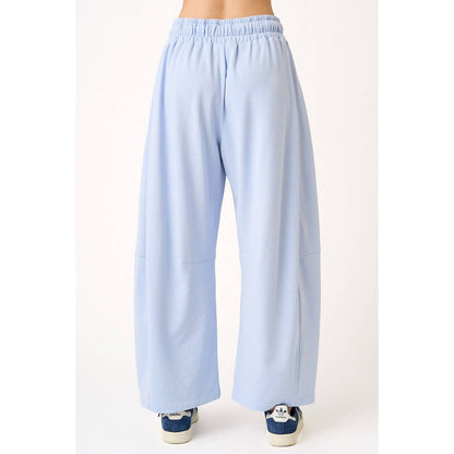 Cecilia COTTON FRENCH TERRY PULL-ON BARREL LEG PANTS