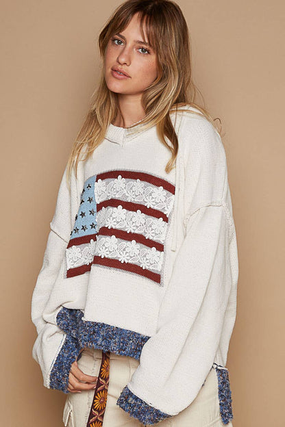 American flag POL sweater