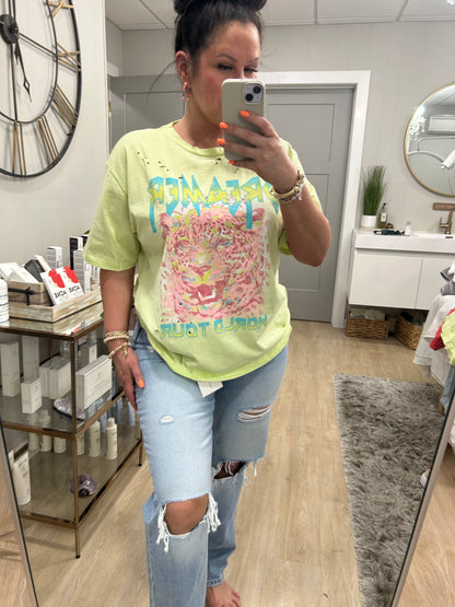 Dreamer World Tour Leopard Graphic S/S Distressed Tee