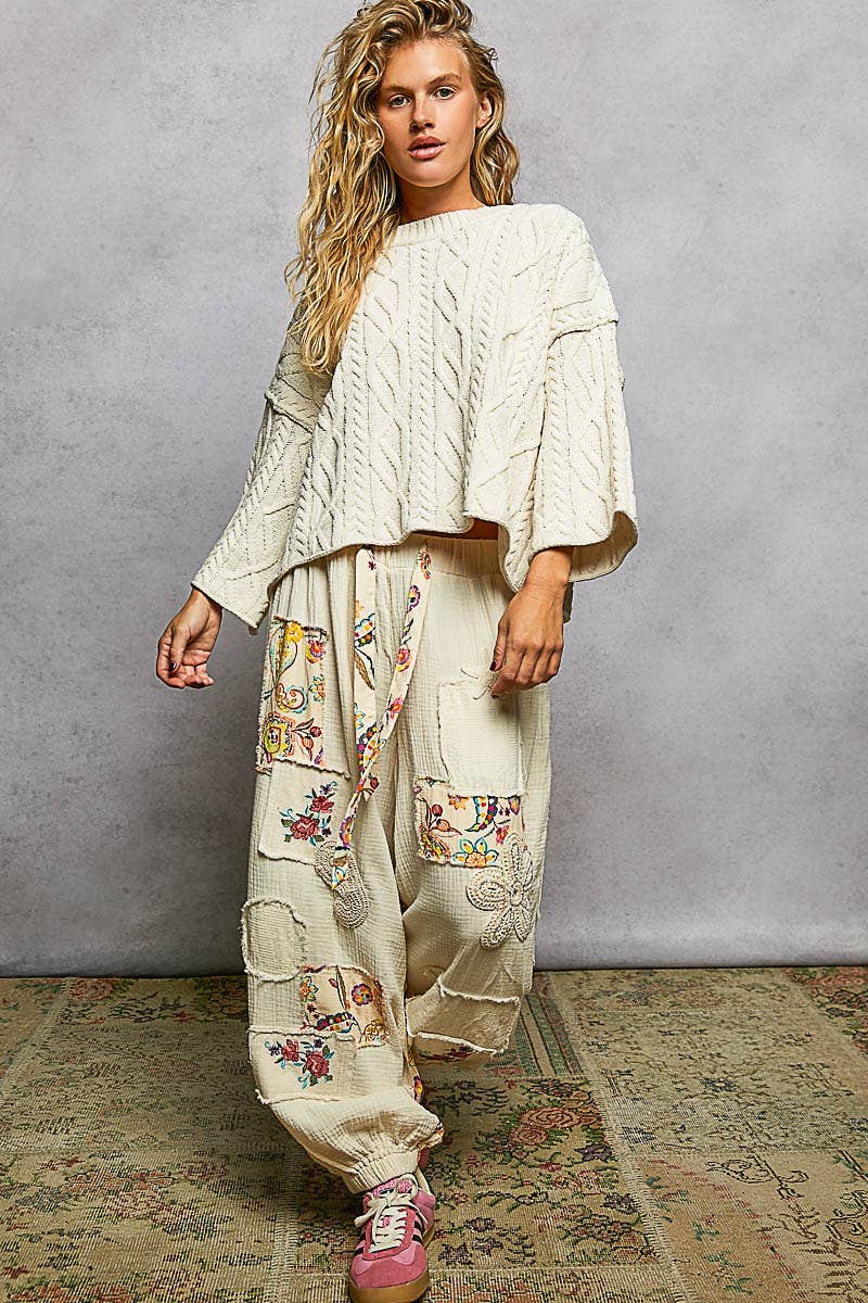 Preorder Cozy Cable Knit Cropped Pullover Sweater