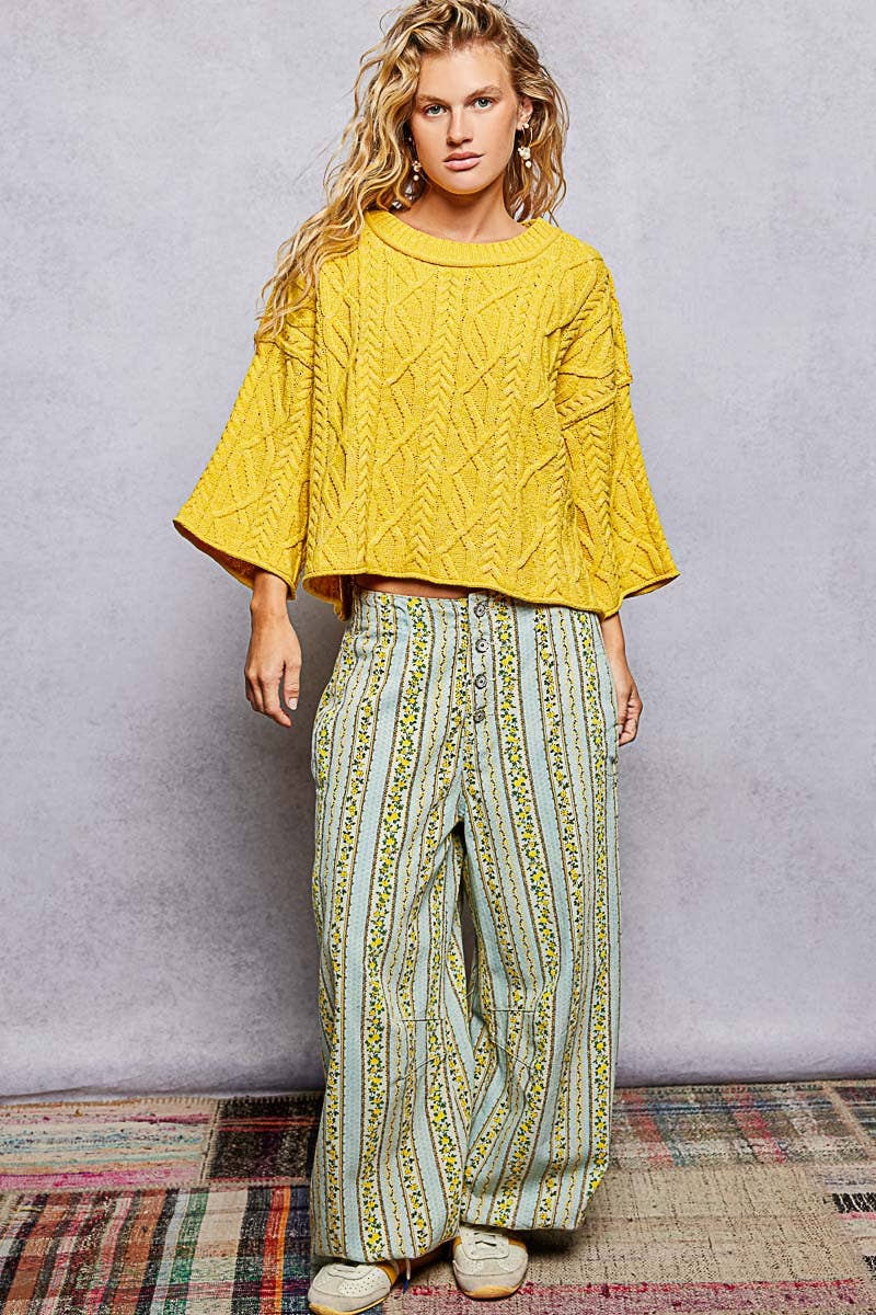 Preorder Cozy Cable Knit Cropped Pullover Sweater