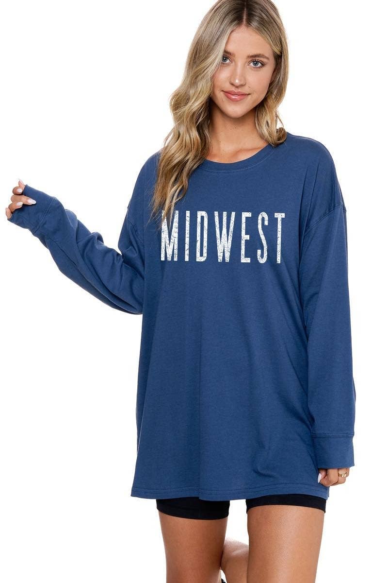 Midwest Graphic Oversized Top