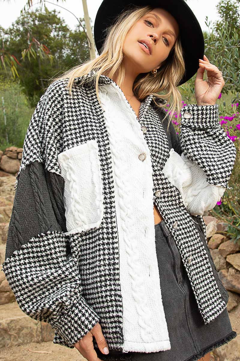 Houndstooth shacket