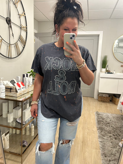PUFF' Rock & Roll Graphic Bleached Top