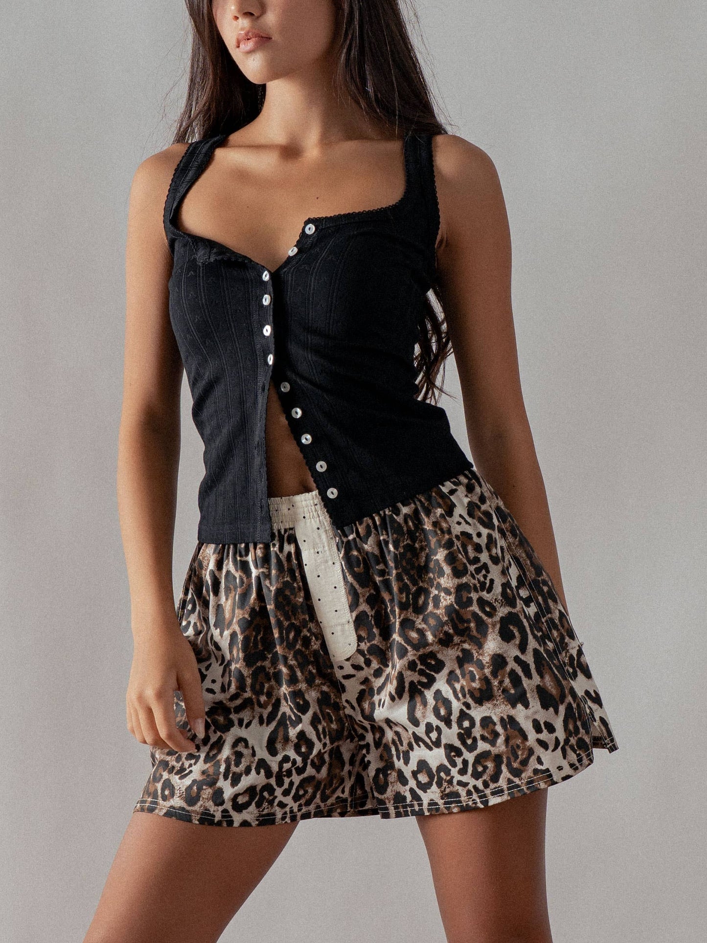Leopard Boxer style Shorts