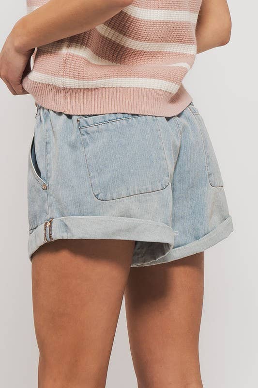 Denim Cuffed Shorts