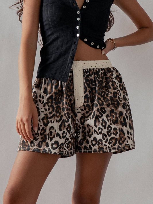 Leopard Boxer style Shorts