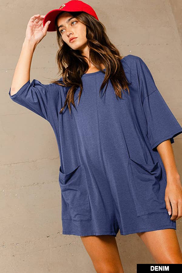 Jackie Oversized Solid Romper