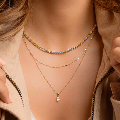 Round Bezel Tennis Necklace