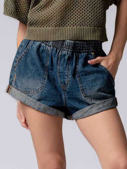 Denim Cuffed Shorts