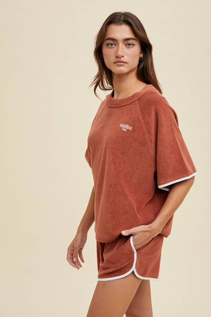 TERRY TOP AND SHORTS SET