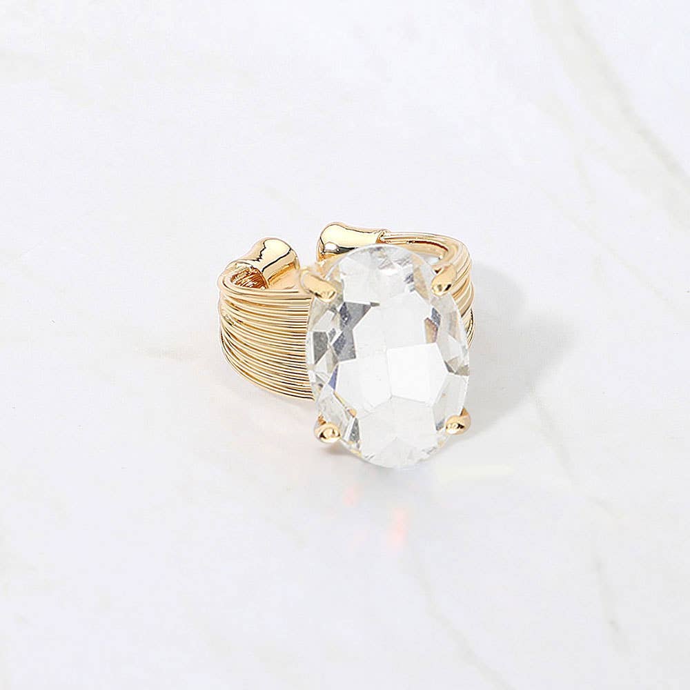 Oval Cut Stone Adjustable Ring