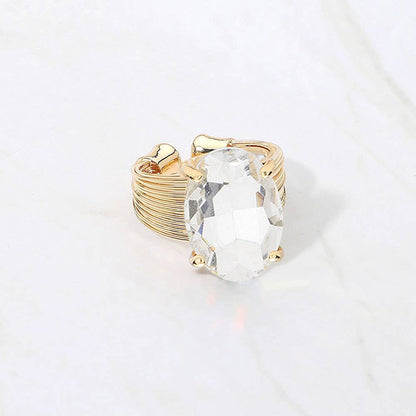 Oval Cut Stone Adjustable Ring