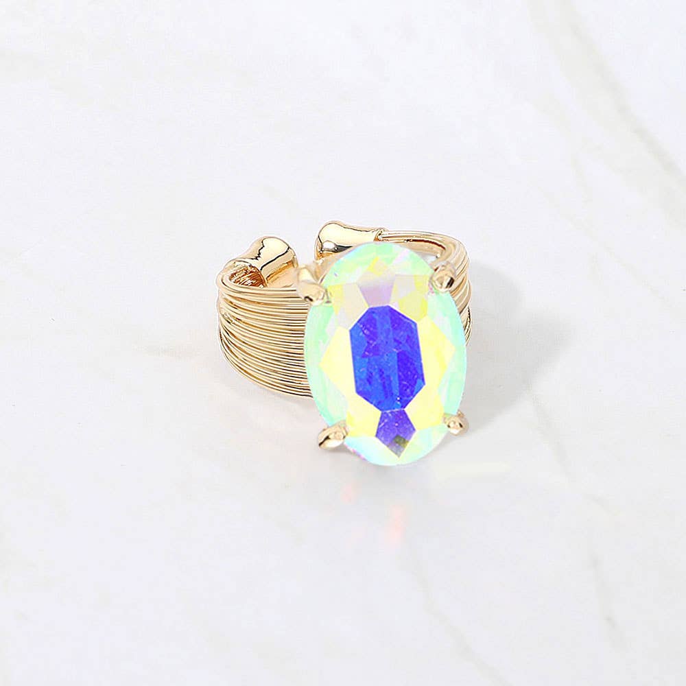 Oval Cut Stone Adjustable Ring