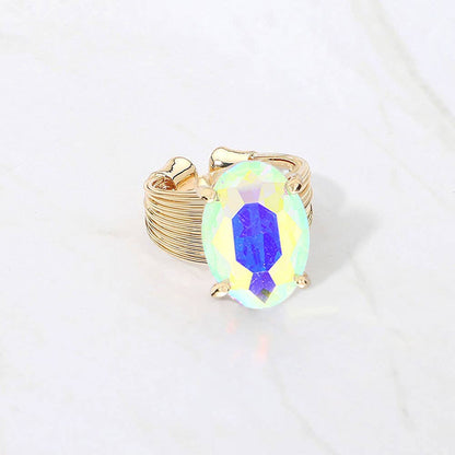 Oval Cut Stone Adjustable Ring