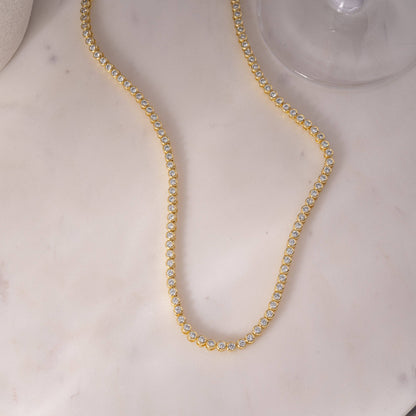 Round Bezel Tennis Necklace