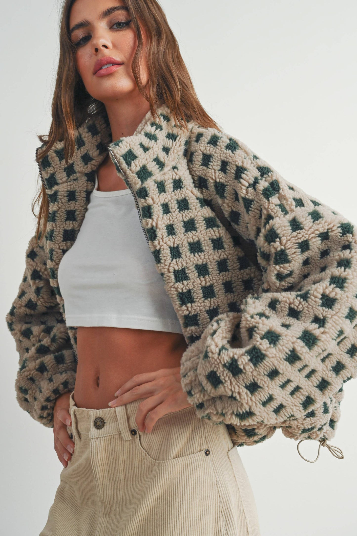 Fuzzy Sherpa Jacket (green)