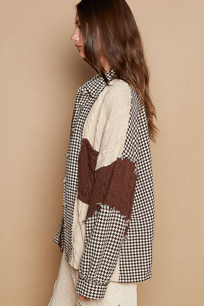 Houndstooth shacket