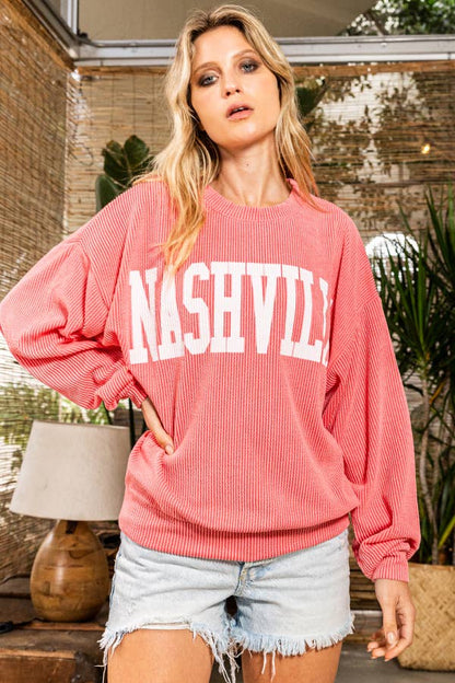 'NASHIVILLE' Oversize Graphic Sweatshirt