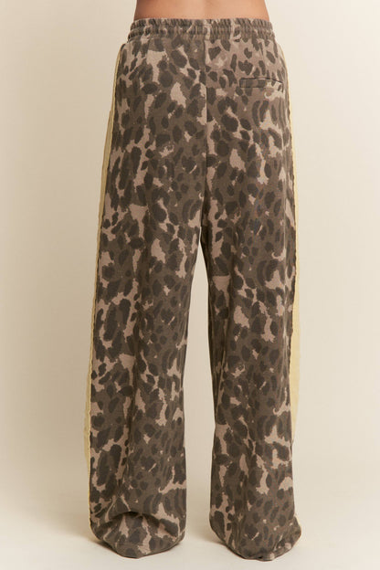 Leopard Print/Butter yellow Wide Leg Bottoms