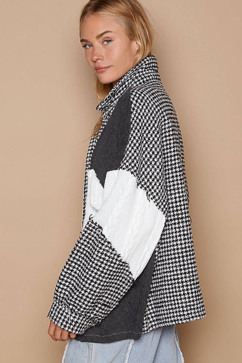 Houndstooth shacket