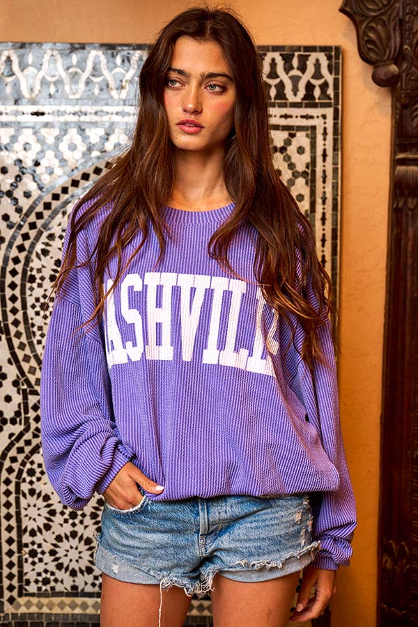 'NASHIVILLE' Oversize Graphic Sweatshirt