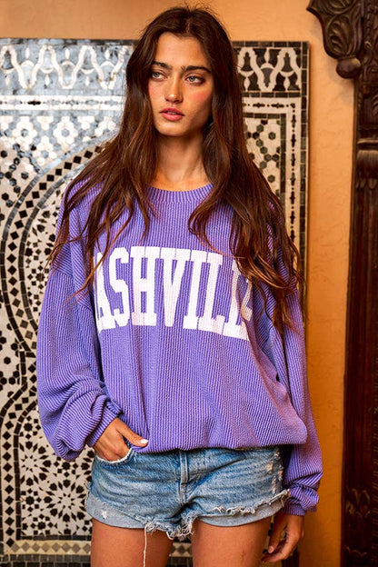 'NASHIVILLE' Oversize Graphic Sweatshirt
