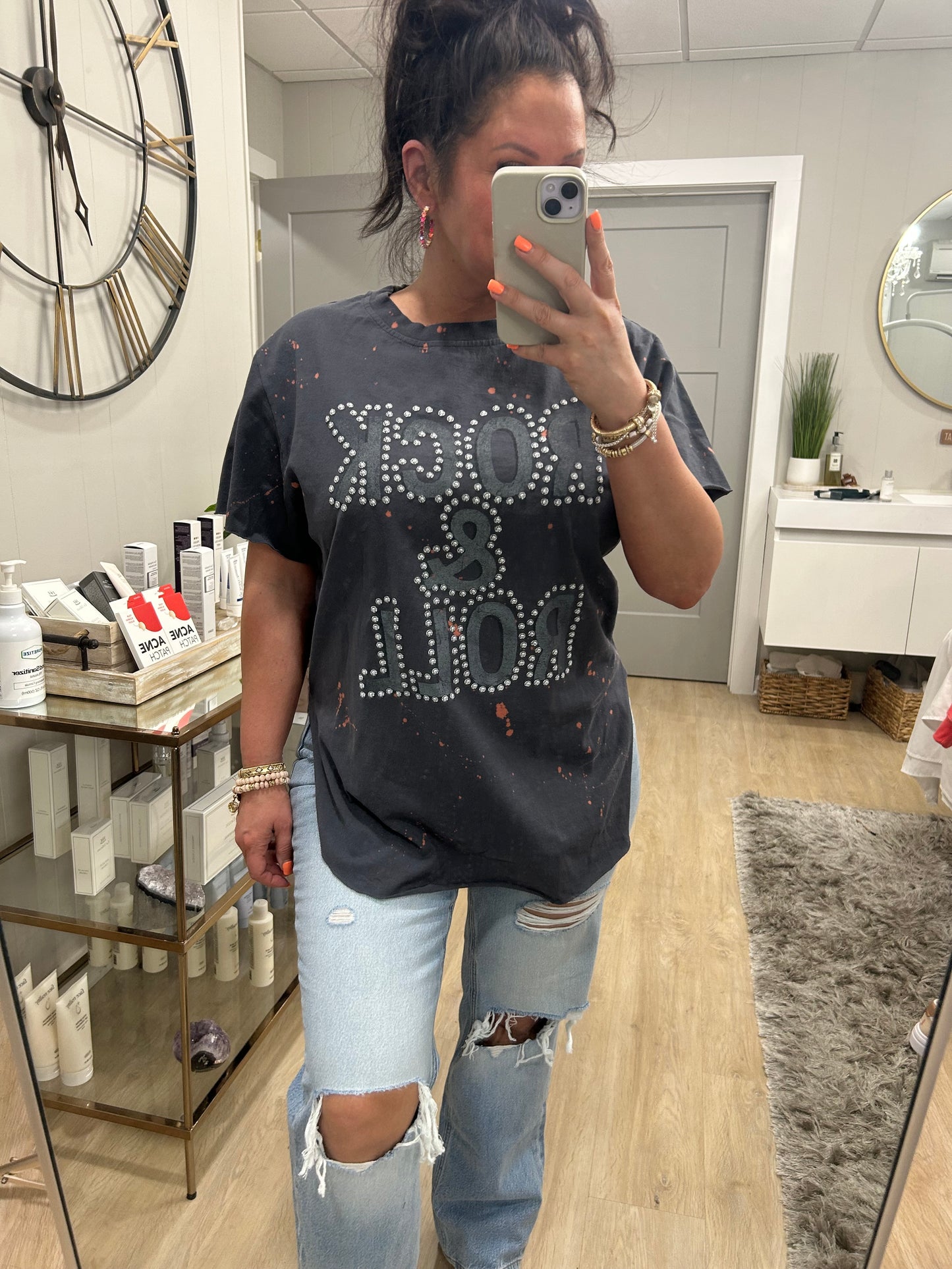 PUFF' Rock & Roll Graphic Bleached Top