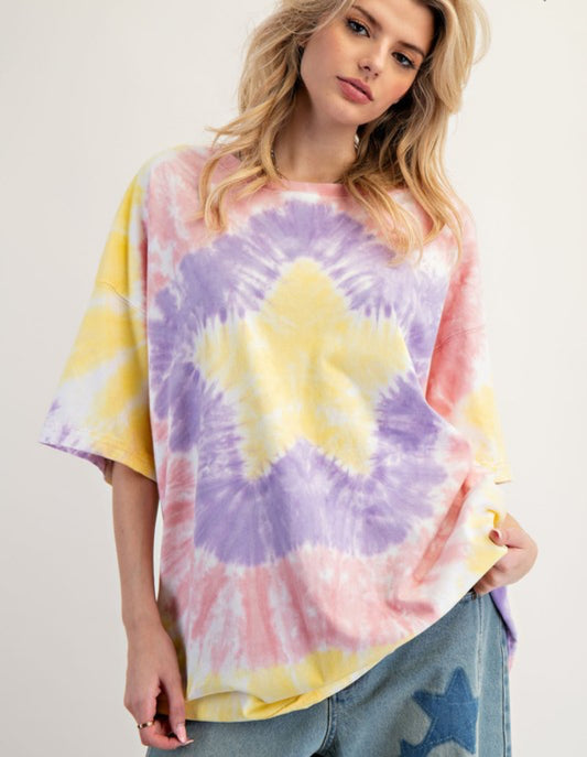 Easel tie dye boyfriend tee