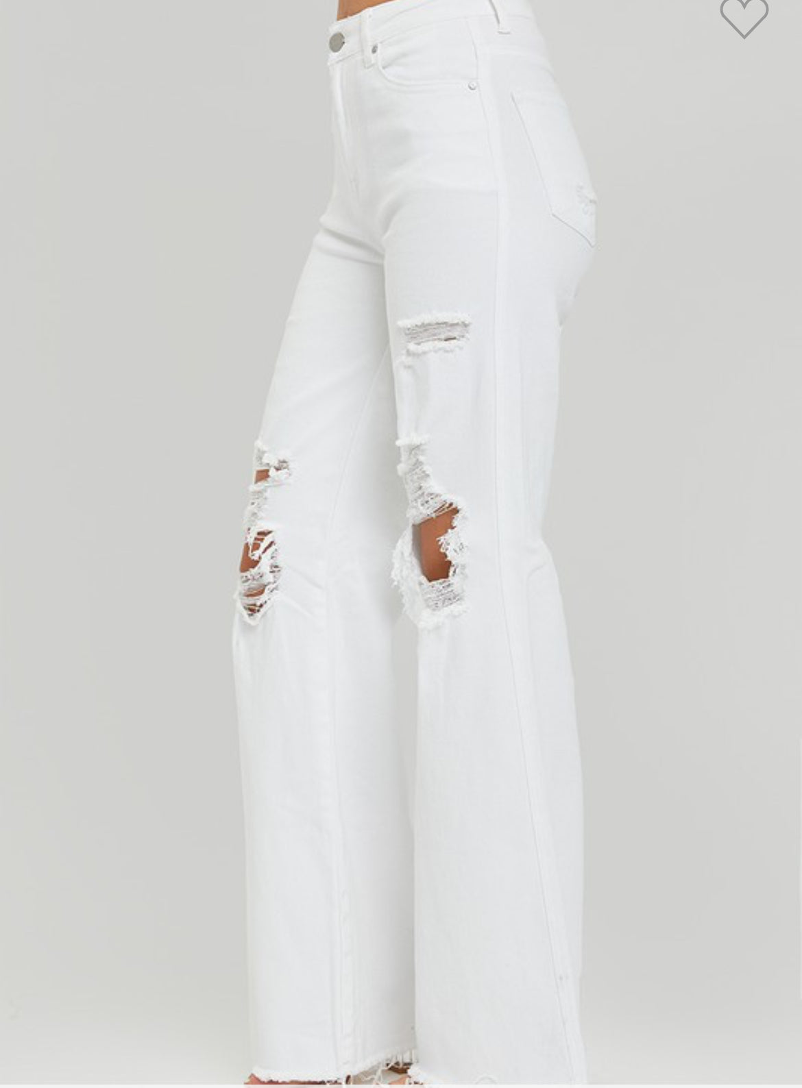 White Risen Jeans