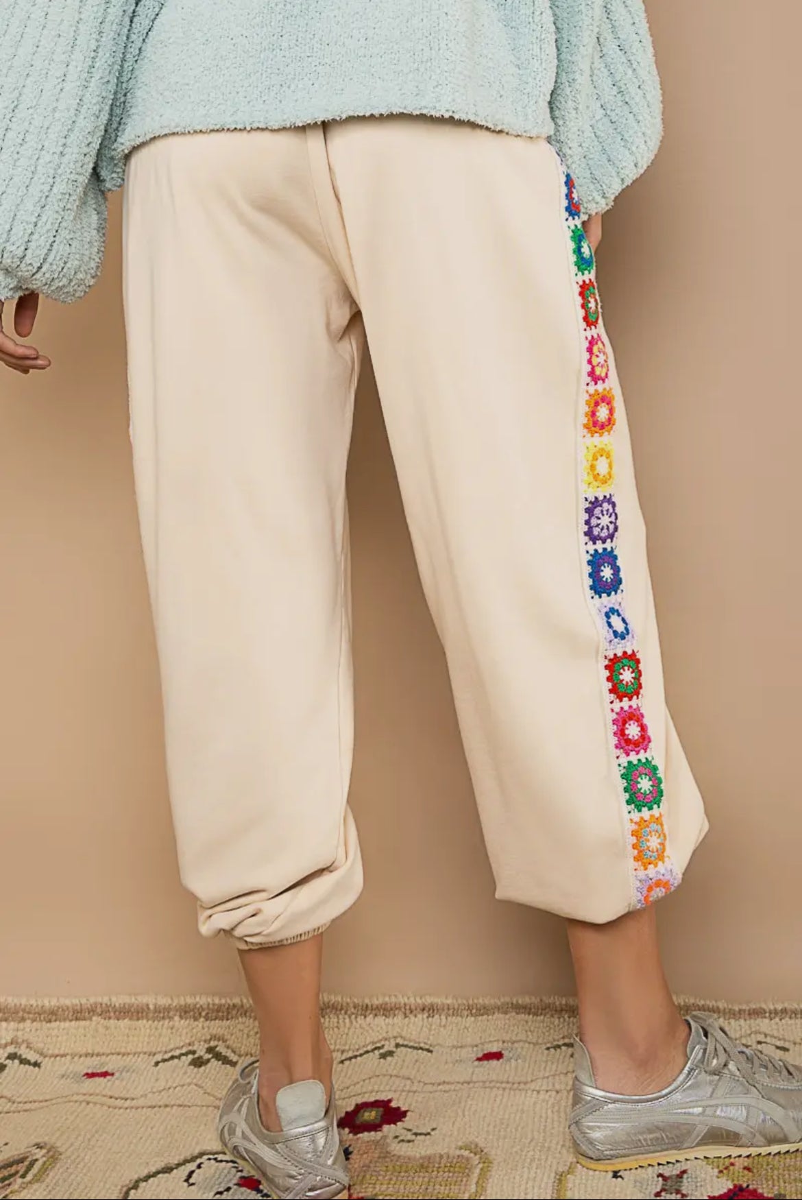 Cream Rainbow Joggers