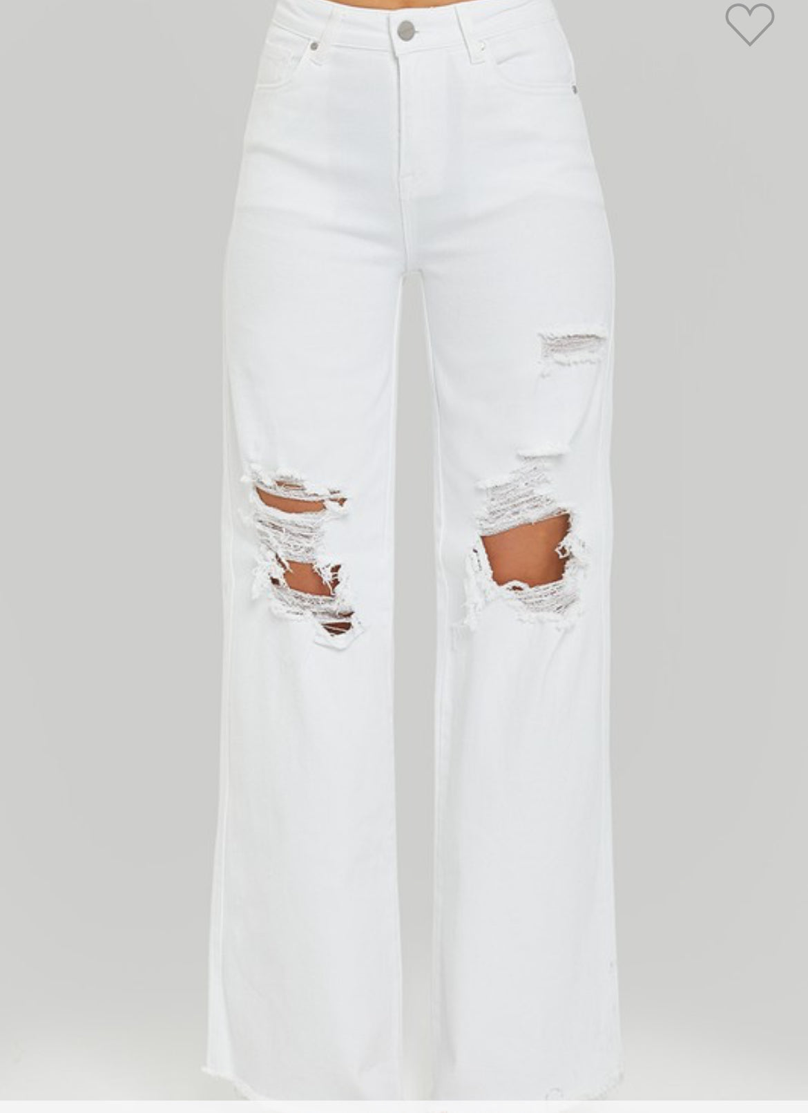 White Risen Jeans