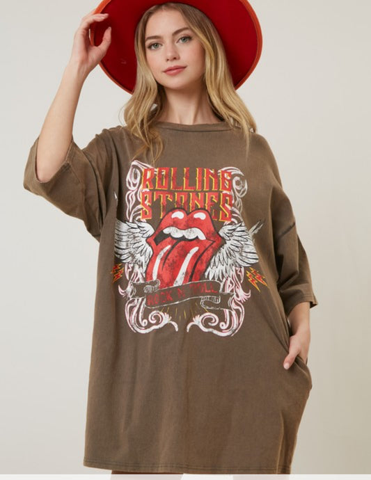 Rolling Stones Mocha Tee Dress