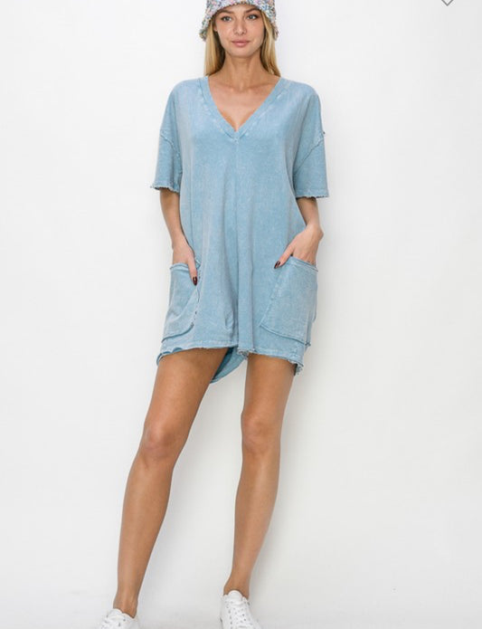 Jessica Mineral Washed Romper (3 colors!)