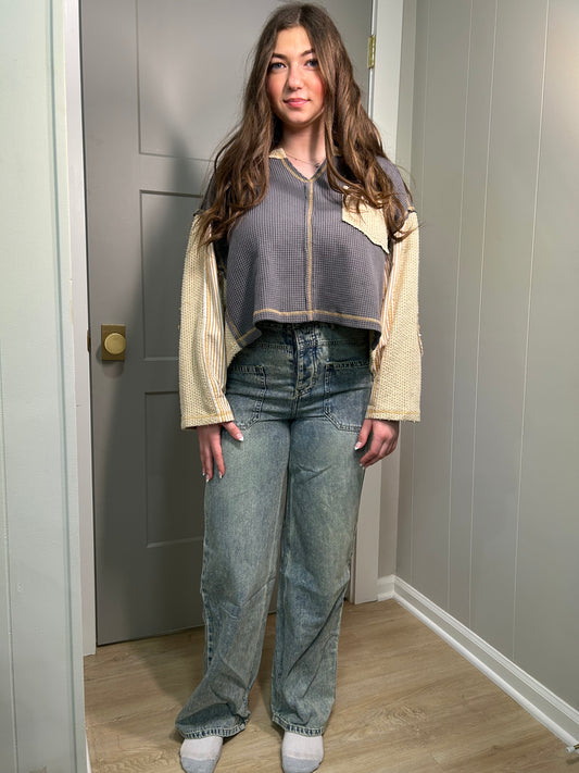 Vintage Washed Denim Pants