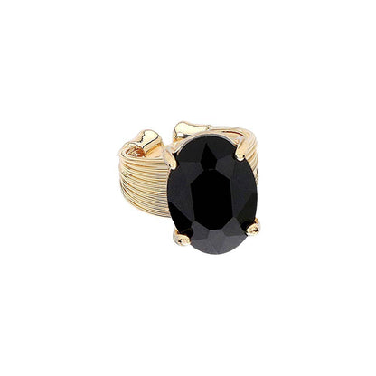 Oval Cut Stone Adjustable Ring