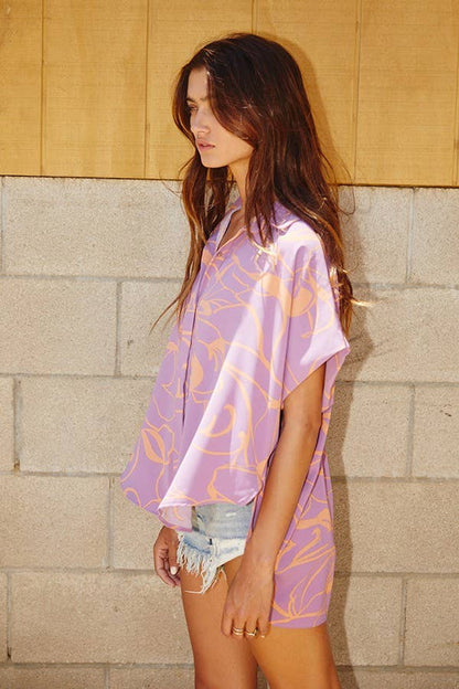 Dolman Sleeve Oversized Shirt (Lavender)