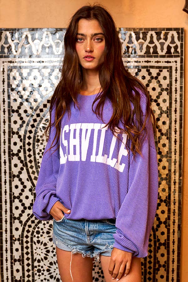 'NASHIVILLE' Oversize Graphic Sweatshirt