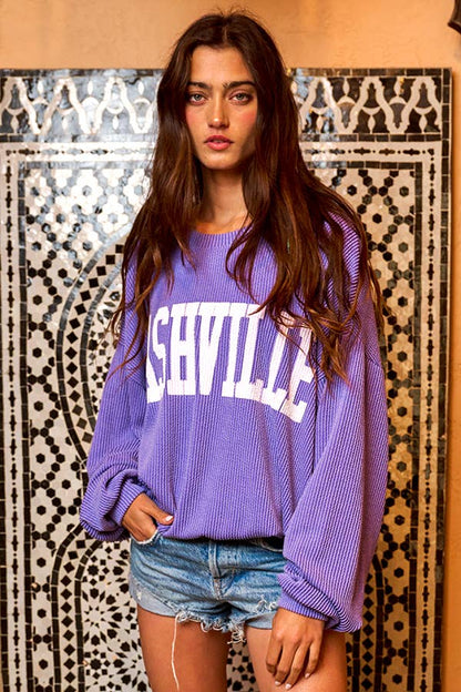 'NASHIVILLE' Oversize Graphic Sweatshirt